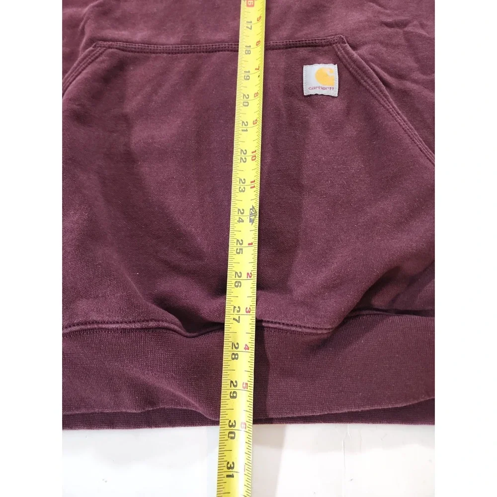 Carhartt Loose Fit Midweight Hoodie Mens Medium Port Burgundy‎ Sleeve Logo K288